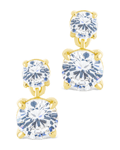 Load image into Gallery viewer, Sterling Silver Galatea Brilliant Cut CZ Studs
