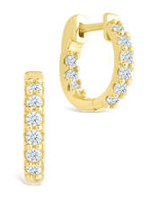 Load image into Gallery viewer, Sterling Silver Constance CZ Studded Statement Hoops
