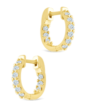 Load image into Gallery viewer, Sterling Silver Constance CZ Studded Statement Hoops
