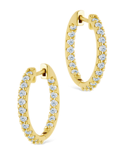 Load image into Gallery viewer, Sterling Silver Constance CZ Studded Statement Hoops

