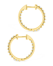 Load image into Gallery viewer, Sterling Silver Constance CZ Studded Statement Hoops
