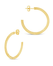 Load image into Gallery viewer, Herringbone Chain Hoop Earrings
