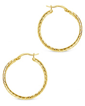 Load image into Gallery viewer, Double Row Herringbone Statement Hoop Earrings
