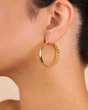 Load image into Gallery viewer, Double Row Herringbone Statement Hoop Earrings
