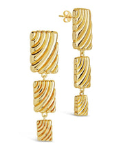 Load image into Gallery viewer, Haydée Triple Textured Drop Stud Earrings
