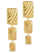 Load image into Gallery viewer, Haydée Triple Textured Drop Stud Earrings
