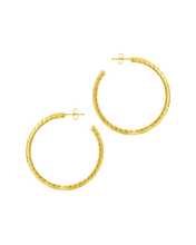 Load image into Gallery viewer, Everly Flat Herringbone Chain Hoop Earrings
