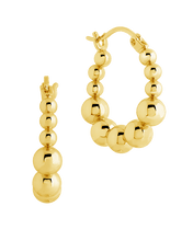 Load image into Gallery viewer, Graduated Bubble Sphere Hoop Earrings
