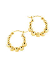 Load image into Gallery viewer, Graduated Bubble Sphere Hoop Earrings
