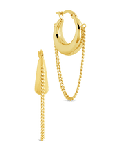 Load image into Gallery viewer, Mackenzie Chain Drop Hoop Earrings

