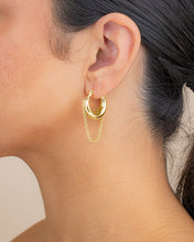 Load image into Gallery viewer, Mackenzie Chain Drop Hoop Earrings
