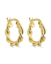 Load image into Gallery viewer, Hazel Textured Twisted Hoop Earrings
