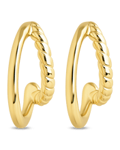 Load image into Gallery viewer, Arcadia Double Row Huggie Hoop Earrings
