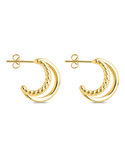 Load image into Gallery viewer, Arcadia Double Row Huggie Hoop Earrings
