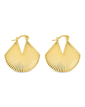Load image into Gallery viewer, Francesca Ribbed Fan Hoop Earrings

