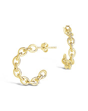 Load image into Gallery viewer, Sterling Silver Delicate Chain Hoops
