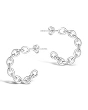 Load image into Gallery viewer, Sterling Silver Delicate Chain Hoops
