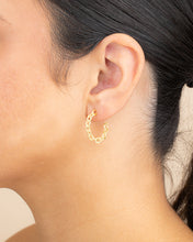 Load image into Gallery viewer, Sterling Silver Delicate Chain Hoops
