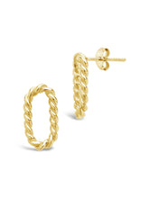 Load image into Gallery viewer, Sterling Silver Braided Oval Stud Earrings

