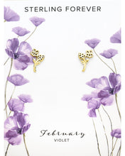 Load image into Gallery viewer, Sterling Silver Birth Flower Stud Earrings
