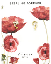 Load image into Gallery viewer, Sterling Silver Birth Flower Stud Earrings
