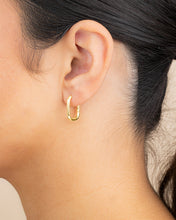 Load image into Gallery viewer, Sterling Silver Rectangle Huggie Hoop Earrings
