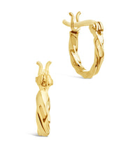 Load image into Gallery viewer, Sterling Silver Simple Twist Hoop Earrings
