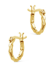 Load image into Gallery viewer, Sterling Silver Simple Twist Hoop Earrings
