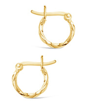 Load image into Gallery viewer, Sterling Silver Simple Twist Hoop Earrings
