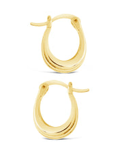 Load image into Gallery viewer, Sterling Silver Ripple Statement Hoop Earrings
