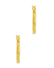 Load image into Gallery viewer, Sterling Silver Anita Textured Hoop Earrings
