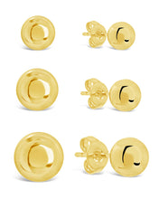 Load image into Gallery viewer, Polished Sphere Stud Earring Set of 3

