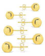 Load image into Gallery viewer, Polished Sphere Stud Earring Set of 3
