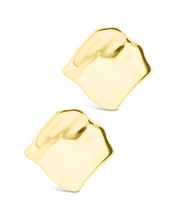 Load image into Gallery viewer, Sterling Silver Vivien Molten Square Statement Studs
