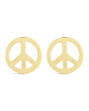 Load image into Gallery viewer, Sterling Silver Peace Sign Studs
