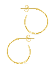Load image into Gallery viewer, Sterling Silver Mary Textured Hoop Earrings
