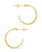 Load image into Gallery viewer, Sterling Silver Janet Ribbed Hoop Earrings
