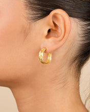 Load image into Gallery viewer, Sterling Silver Janet Ribbed Hoop Earrings
