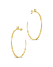 Load image into Gallery viewer, Sterling Silver Kamryn Luxe Stone Accent Hoops
