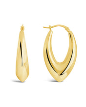 Load image into Gallery viewer, 1.5" V Drop Hoop Earrings
