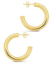 Load image into Gallery viewer, Rory Polished Tube Hoop Earrings
