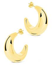 Load image into Gallery viewer, Eclipse Polished Hoop Earrings
