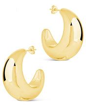 Load image into Gallery viewer, Eclipse Polished Hoop Earrings

