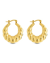 Load image into Gallery viewer, Piper Twisted Polished Hoop Earrings
