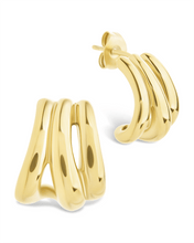 Load image into Gallery viewer, Triple Row Beatrix Statement Hoop
