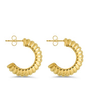 Load image into Gallery viewer, Philippa Ribbed Huggie Hoop Earrings

