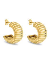 Load image into Gallery viewer, Philippa Ribbed Huggie Hoop Earrings
