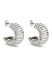 Load image into Gallery viewer, Philippa Ribbed Huggie Hoop Earrings
