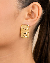 Load image into Gallery viewer, Monet Molten Metal Bar Stud Earrings

