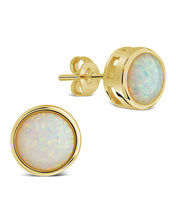 Load image into Gallery viewer, Paxe Opal Circle Stud Earrings
